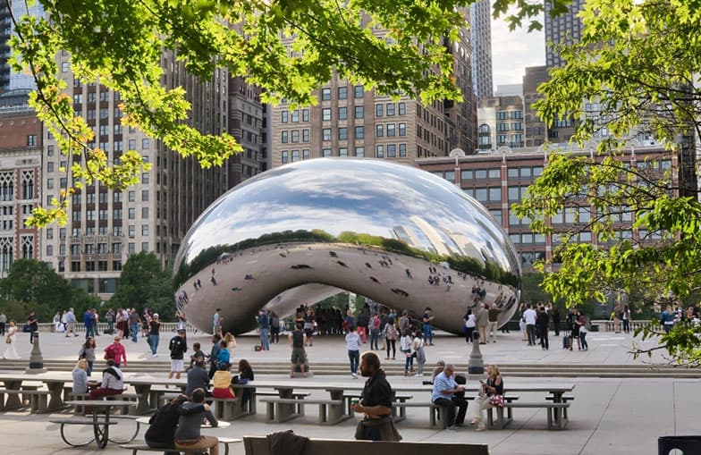 Picture of cloud gate sculpture